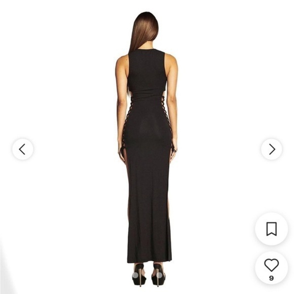 I.AM.GIA Maiya Black Lace Up Side Maxi Dress Size XL - Picture 3 of 10